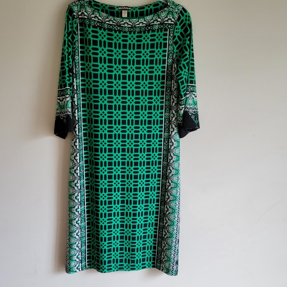 Haani| Long Sleeve Green and Black Dress|Size Medium